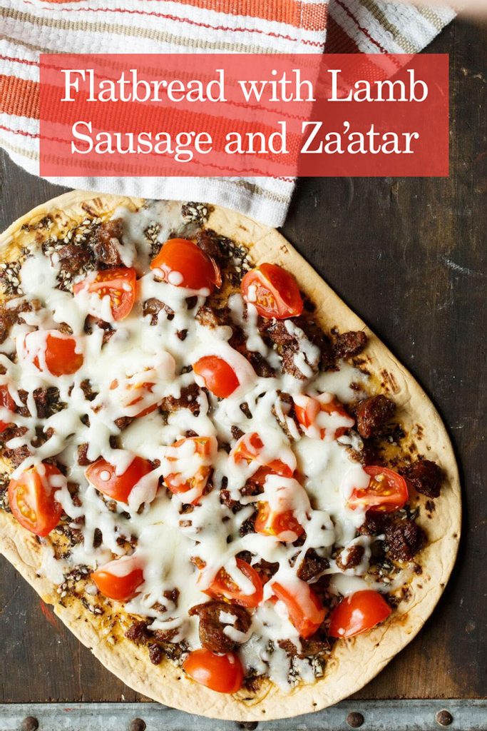 lamb sausage za’atar pizza