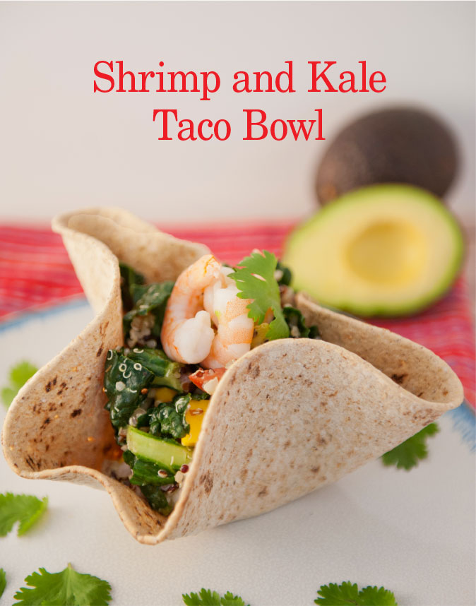 shrimp and kale salad bowl