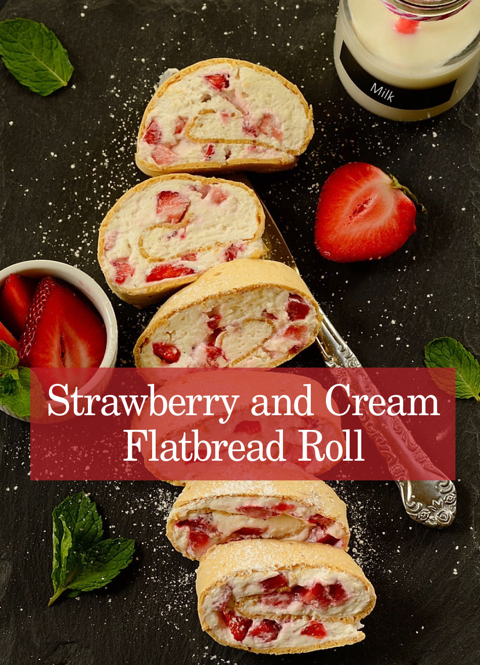 strawberry cream flatbread roll