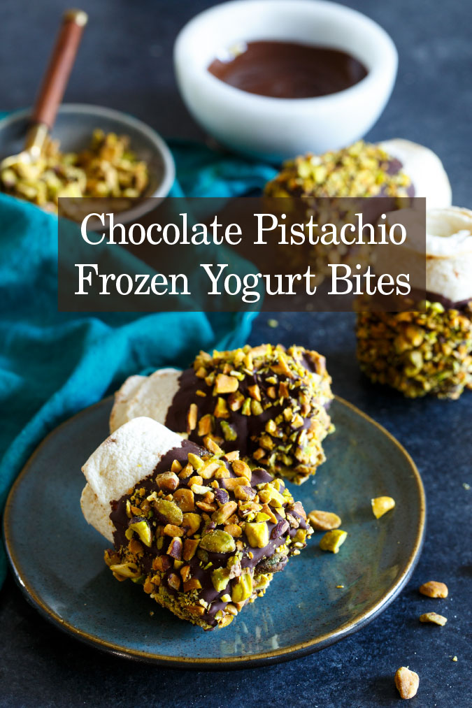 choc pistachio yogurt bites