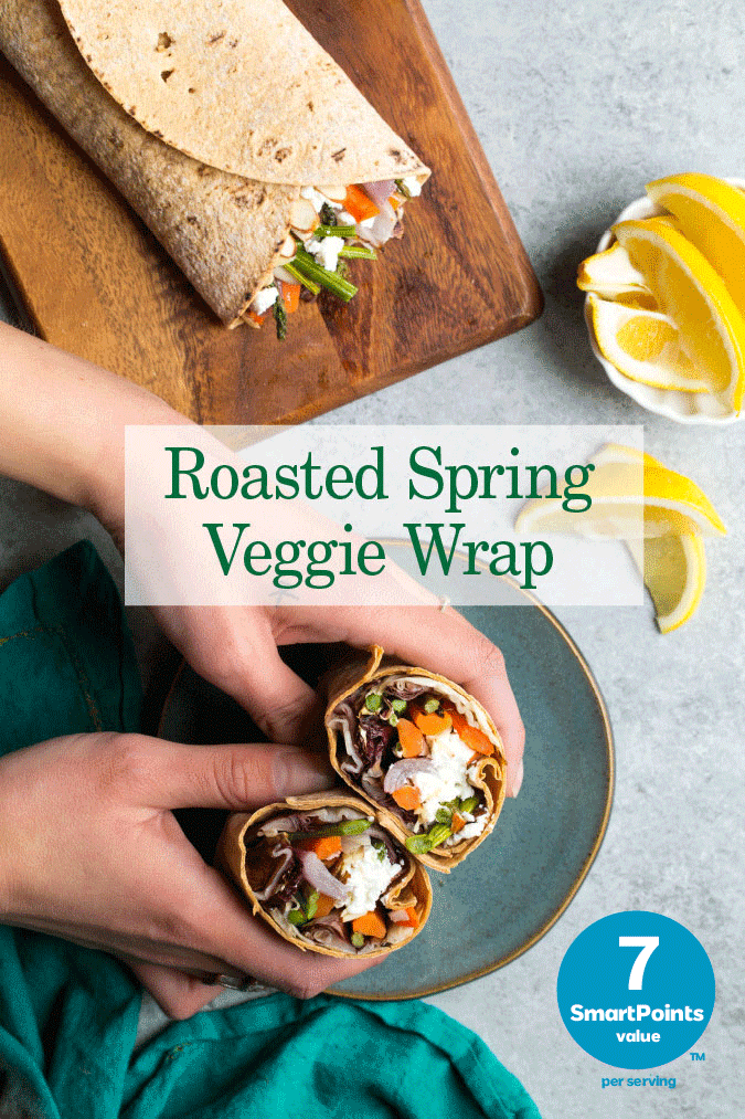 roasted spring veggie wrap