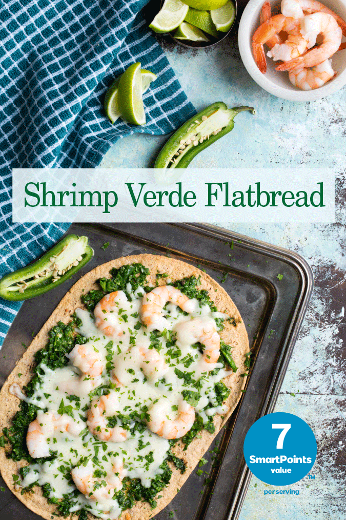 shrimp verde flatbread recipe