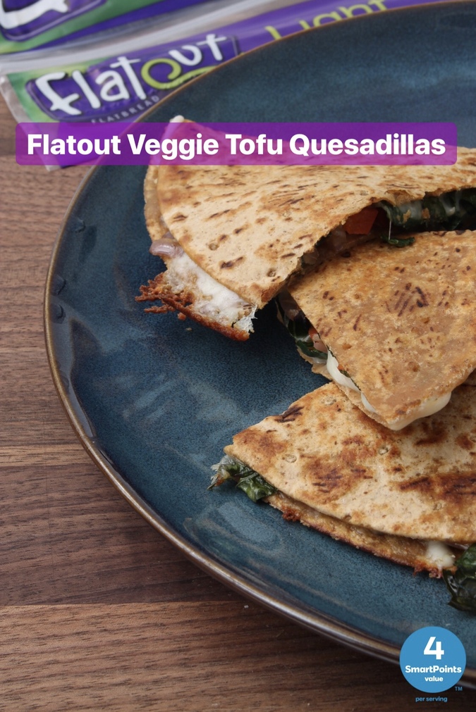 flatout veggie tofu quesadillas